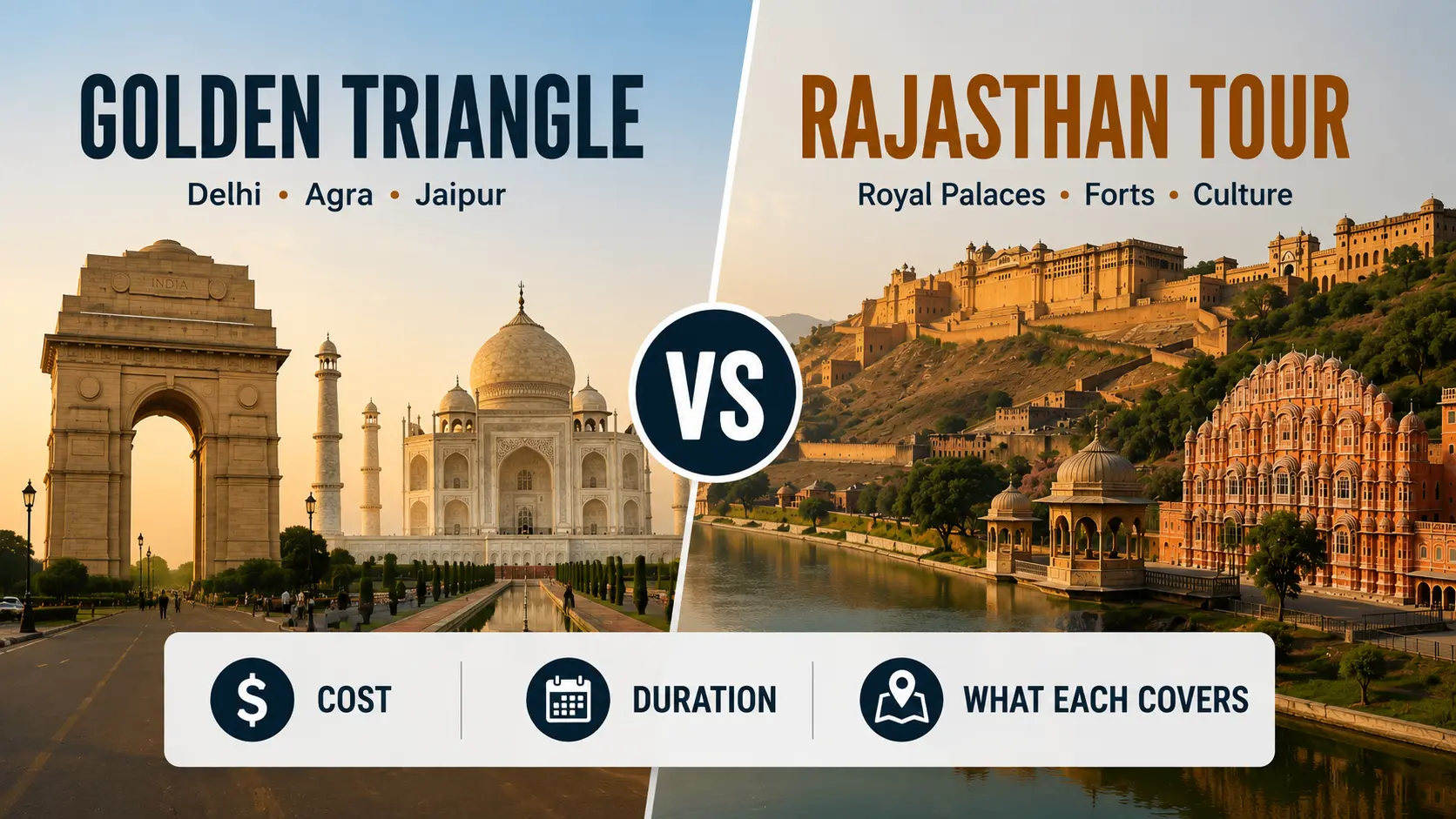 Golden Triangle vs Rajasthan Tour: Cost, Duration & What Each Covers
